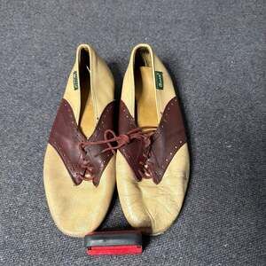 Vintage G.H. Bass Two-Tone Leather Oxford Spectator Flats, Size 7